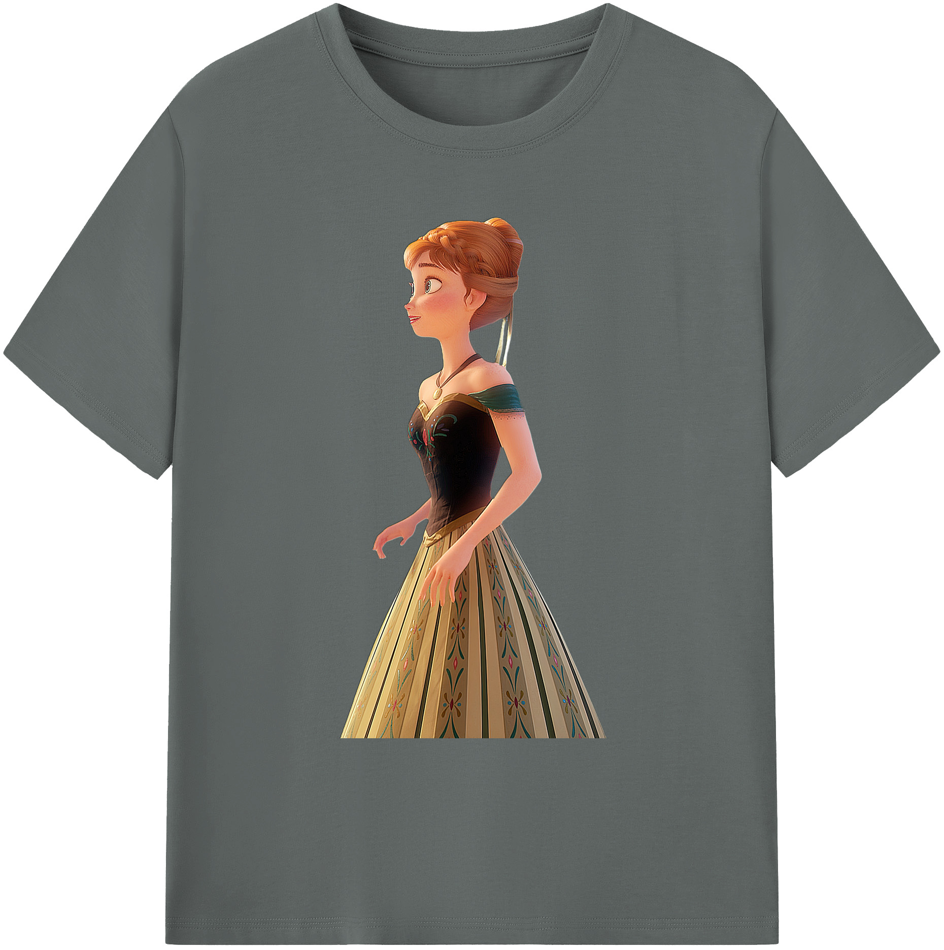 （画像用） アナと雪の女王 アンナ エルサ Frozen Anna Elsa 綿100％ メンズ半袖Tシャツ｜肌触りやわらか＆通気性